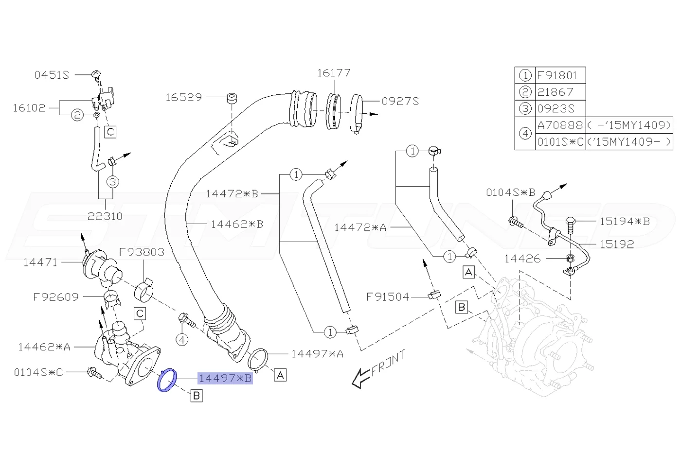 Subaru OEM Turbo Air Inlet Gasket for 2015-2025 WRX (14497AA040) - Image 4