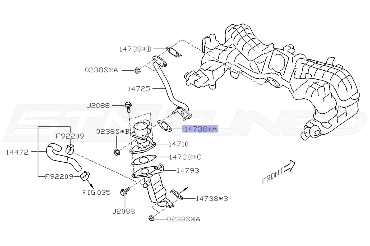 Subaru OEM EGR to Tube Gasket for 2022+ WRX (14738AA310) - Image 3