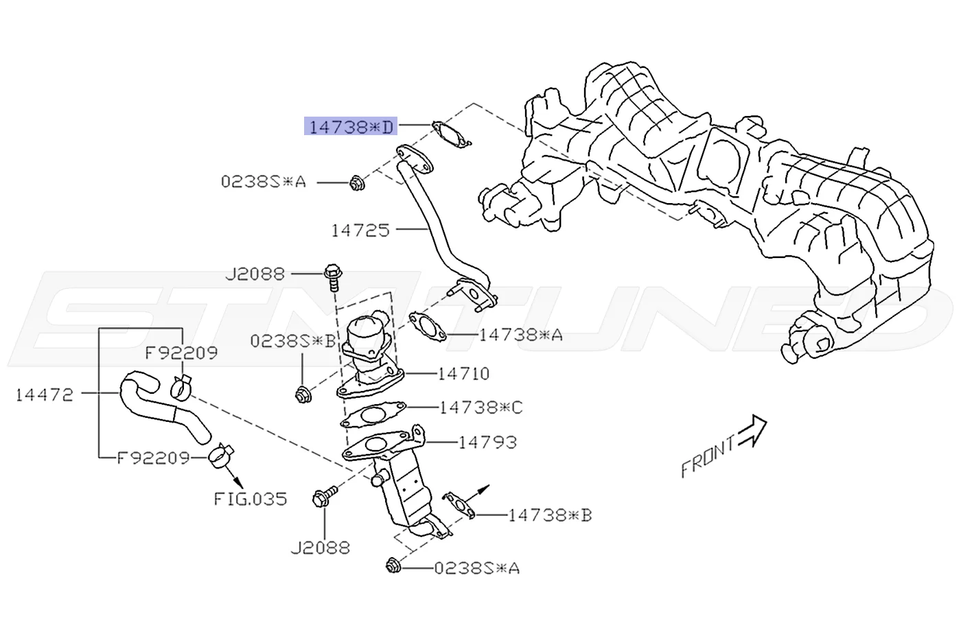 Subaru OEM EGR Tube to Manifold Gasket for 2022+ WRX (14738AA490) - Image 3