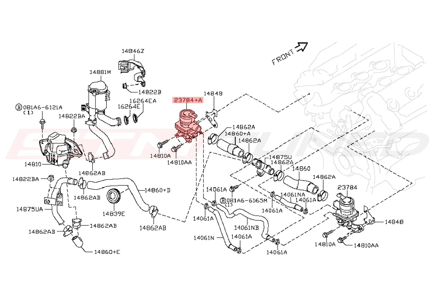 Nissan OEM Air Injection Valve Left for R35 GTR (14830-JF04A) - Image 2
