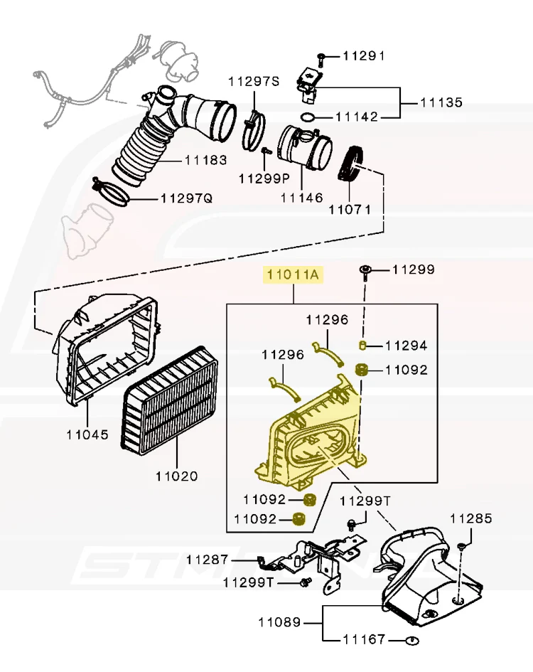 Mitsubishi OEM Intake Air Box Front Half for Evo X/Ralliart (1500A216) - Image 6