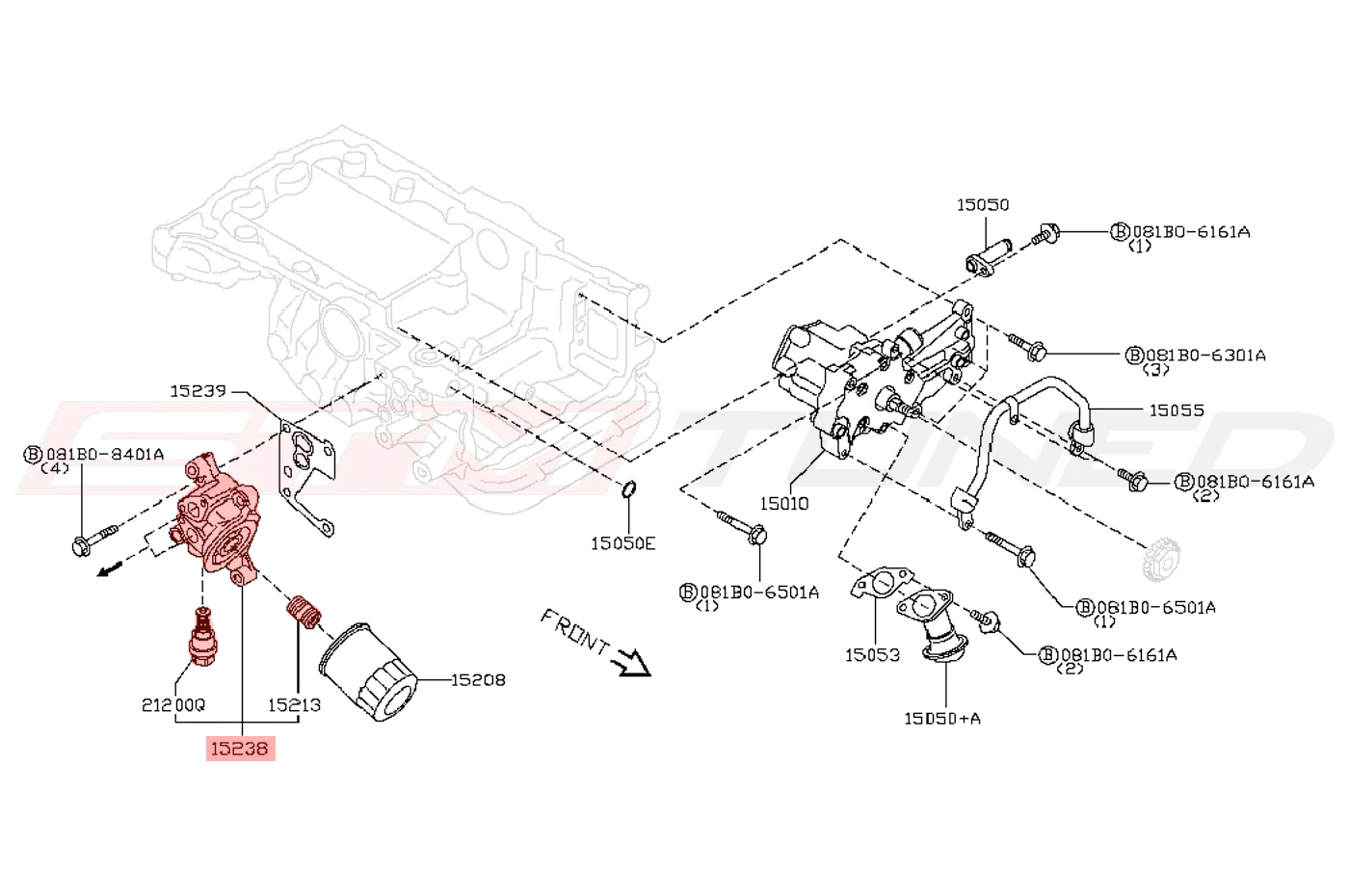 Nissan OEM Engine Oil Filter Housing for R35 GTR (15238-JF00D) - Image 2