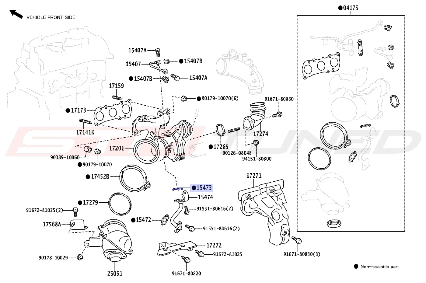 Toyota OEM Turbo Oil Drain Gasket Upper for GR Corolla (1547318010) - Image 3