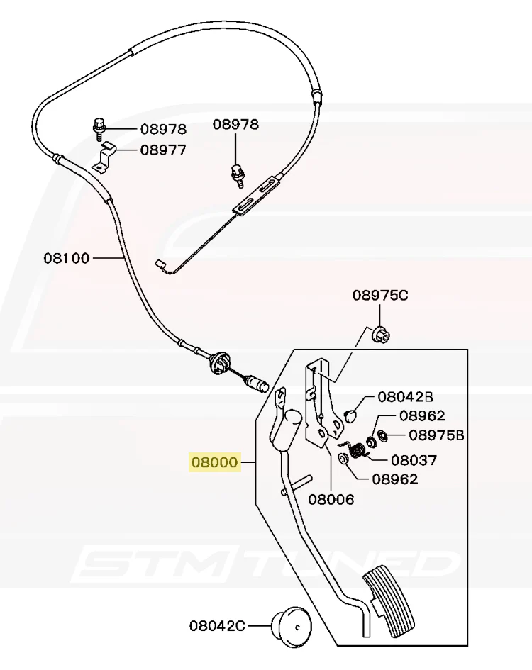 Mitsubishi OEM SE Metal Gas Pedal for Evo 8/9 (1600A016) - Image 4