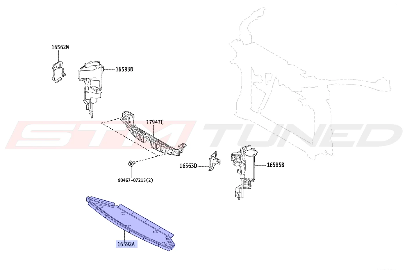 Toyota OEM Radiator Air Guide for 2023+ Corolla GR (1659218030) - Image 3