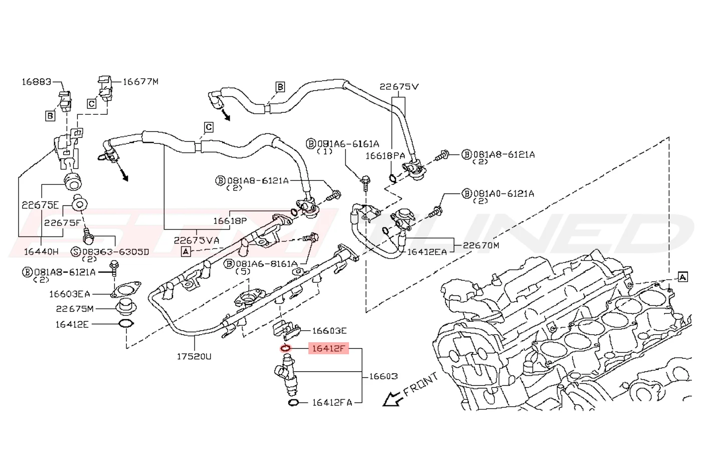 Nissan OEM Fuel Injector Upper O-Ring for R35 GTR (16618-8J00A) - Image 3