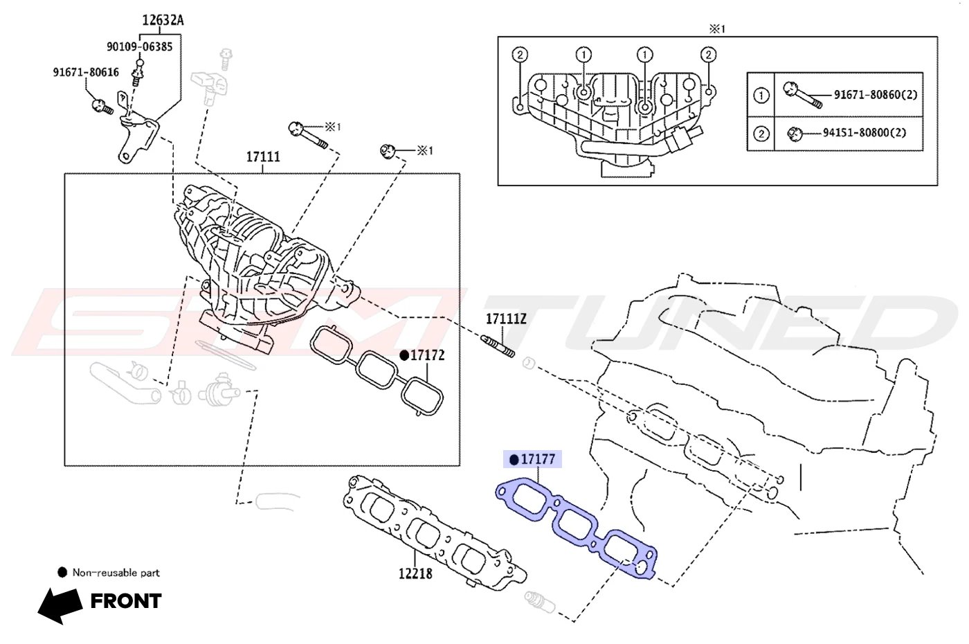 Toyota OEM Intake Manifold Plenum to Head Gasket for GR Corolla (1717718010) - Image 3