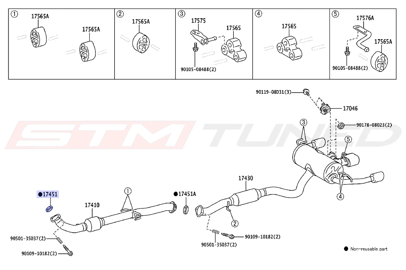 Toyota OEM Front Pipe Donut Gasket #1 for GR Corolla (174510D140) - Image 3