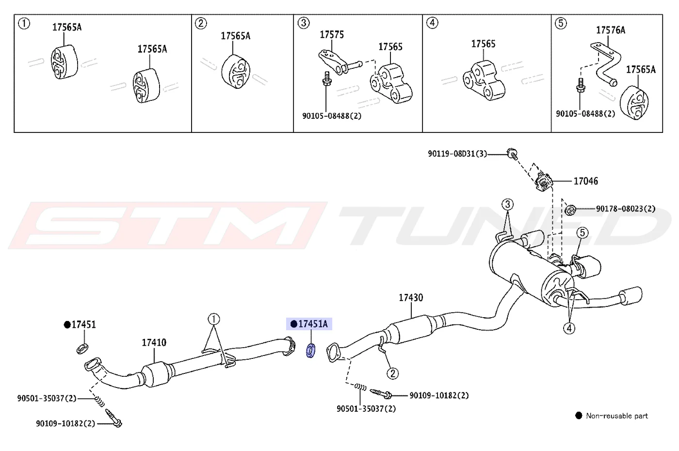 Toyota OEM Front Pipe Donut Gasket #2 for GR Corolla (1745152050) - Image 2