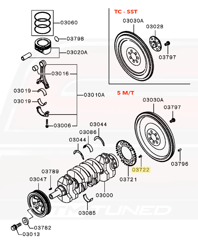 Mitsubishi OEM Crankshaft Ring Screw for Evo X (1865A047) - Image 4