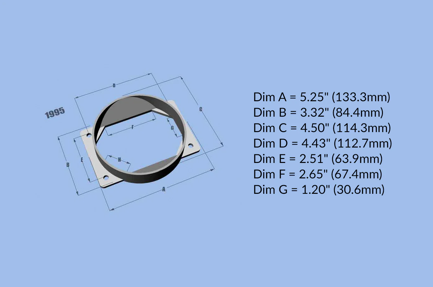 Vibrant Mass Air Flow Sensor Adapter for Mitsubishi (1995) - Image 7