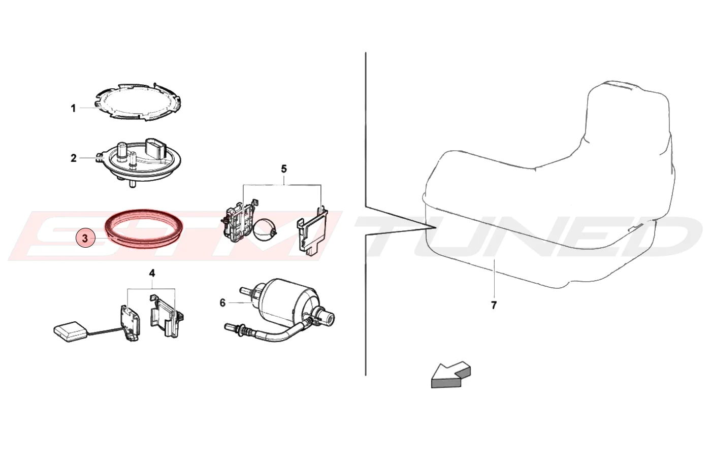 Audi OEM Fuel Pump Seal for R8 RS3 Huracan Urus RSQ8 (1J0919133B) - Image 2