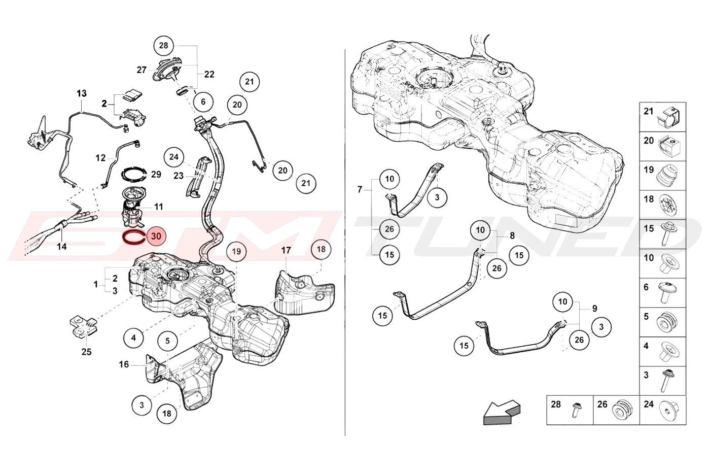 Audi OEM Fuel Pump Seal for R8 RS3 Huracan Urus RSQ8 (1J0919133B) - Image 3