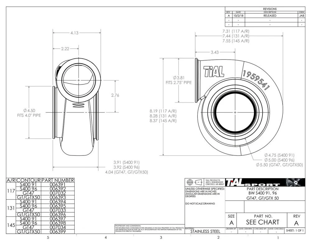 FP400 84HTZ Journal Bearing Turbo - Image 5