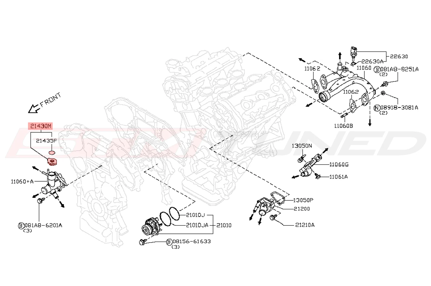 Nissan OEM Radiator/Water Outlet Cap for R35 GTR (21430-8999C) - Image 3