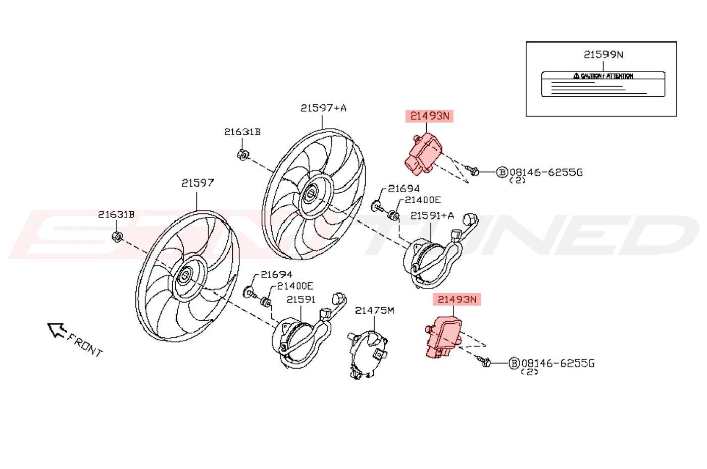 Nissan OEM Radiator Fan Module for R35 GTR (21493-4GA0A) - Image 2