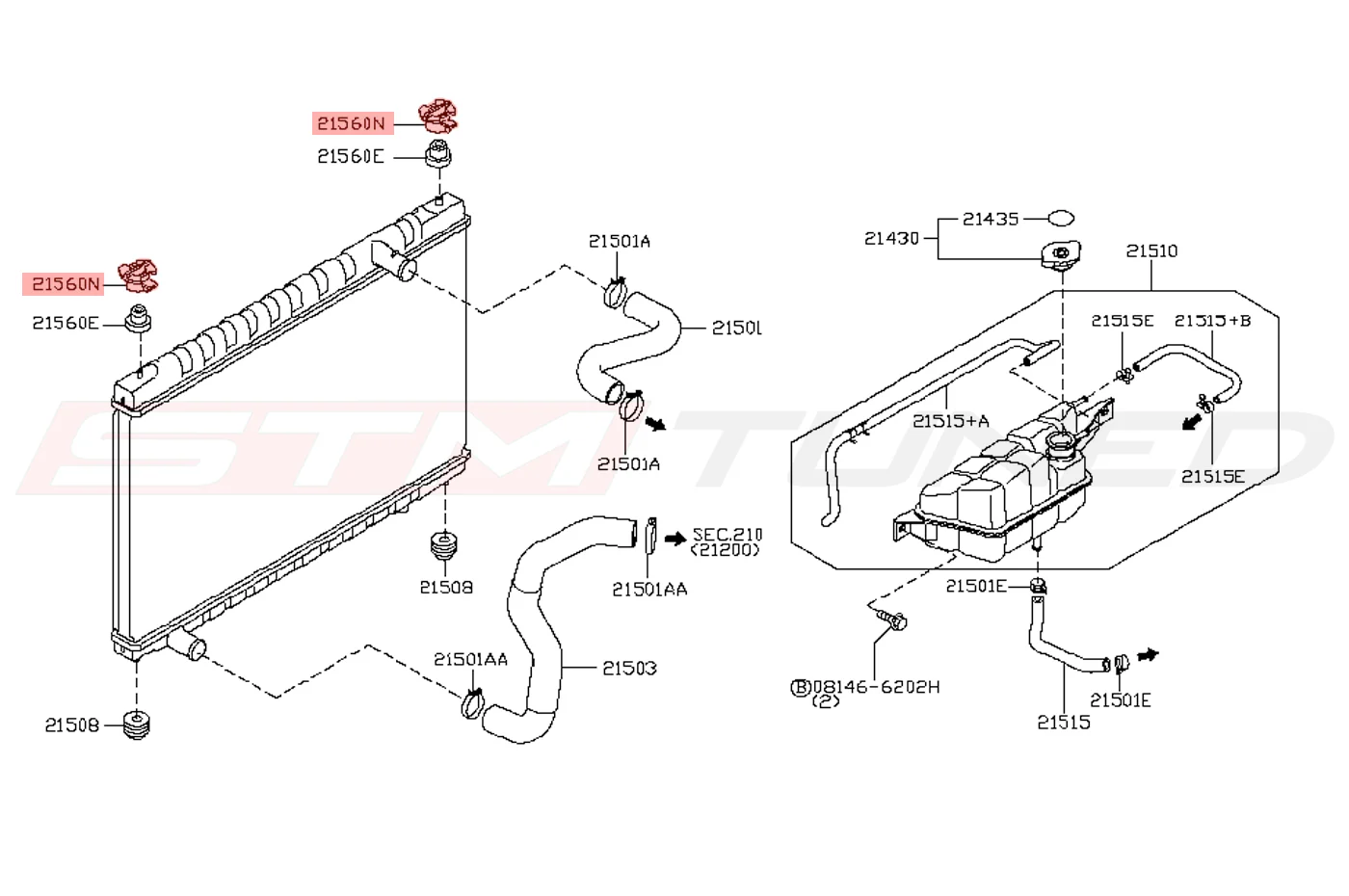 Nissan OEM Radiator Upper Mounting Bracket for R35 GTR (21542-JK00A) - Image 2