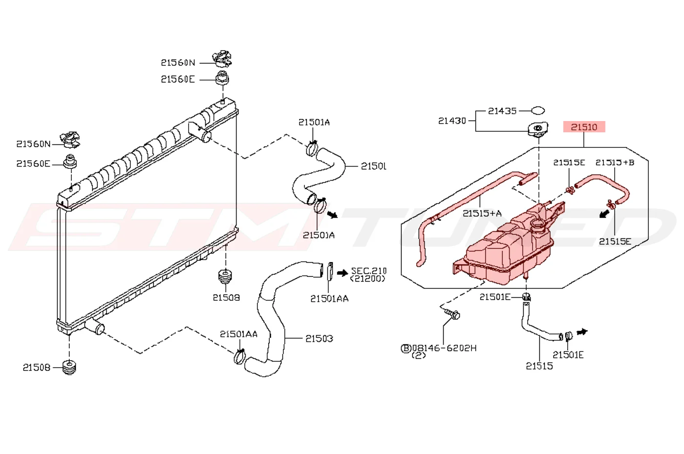 Nissan OEM Coolant Reservoir Tank for R35 GTR (21710-JF00A) - Image 5