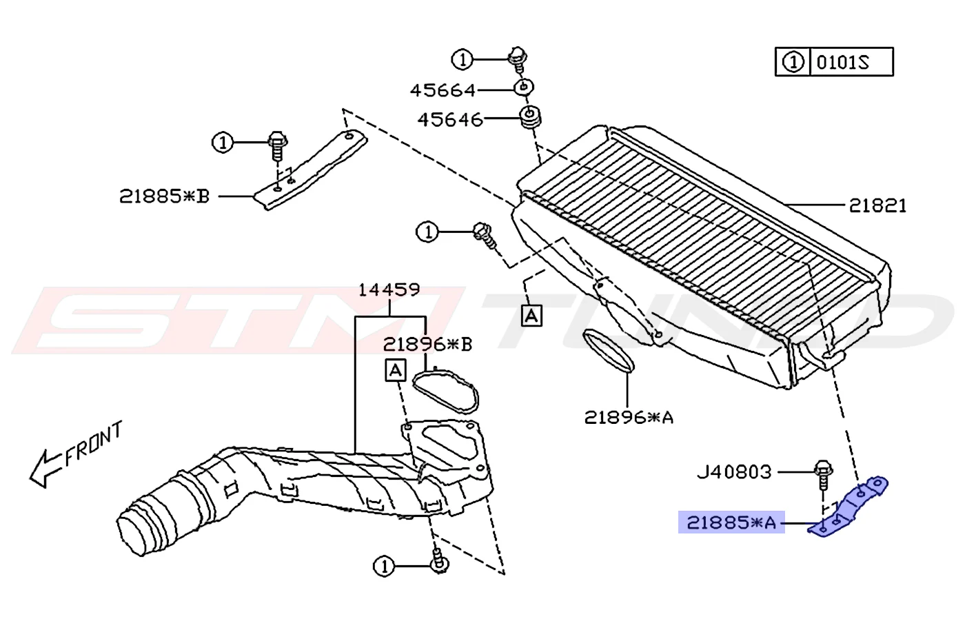 Subaru OEM Intercooler Bracket (LH/Short) for 2022+ WRX (21885AA500) - Image 3