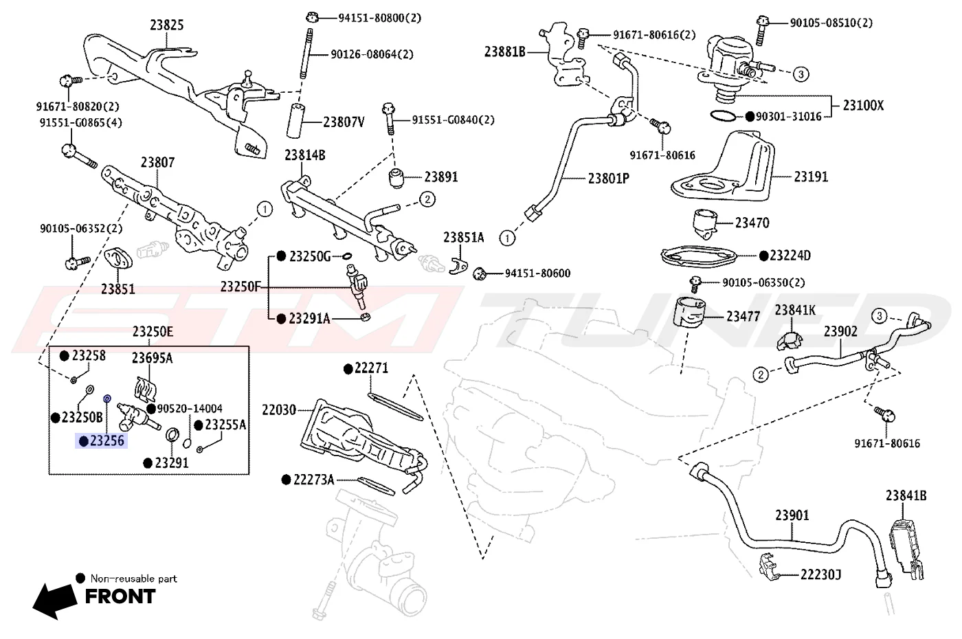 Toyota OEM Direct Fuel Injector Back-Up Ring #1 for GR Corolla (2325625010) - Image 3