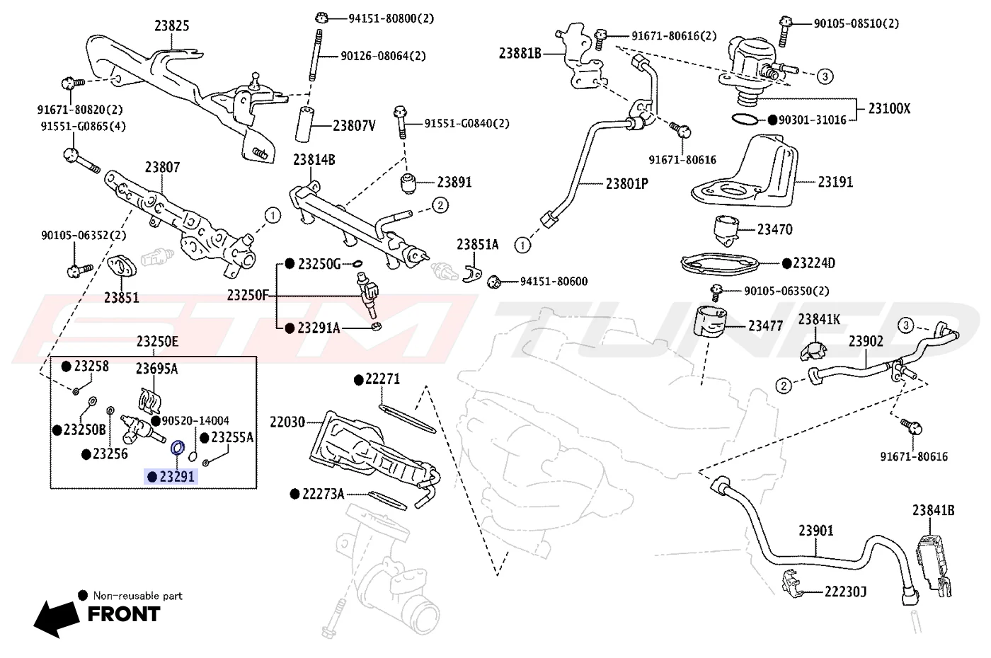 Toyota OEM Direct Fuel Injector Insulator for GR Corolla (2329131020) - Image 3