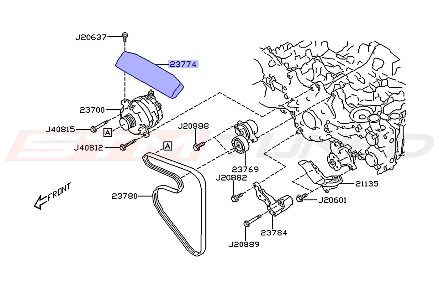 Subaru OEM Alternator Belt Cover for 2022+ WRX (23774AA131) - Image 5