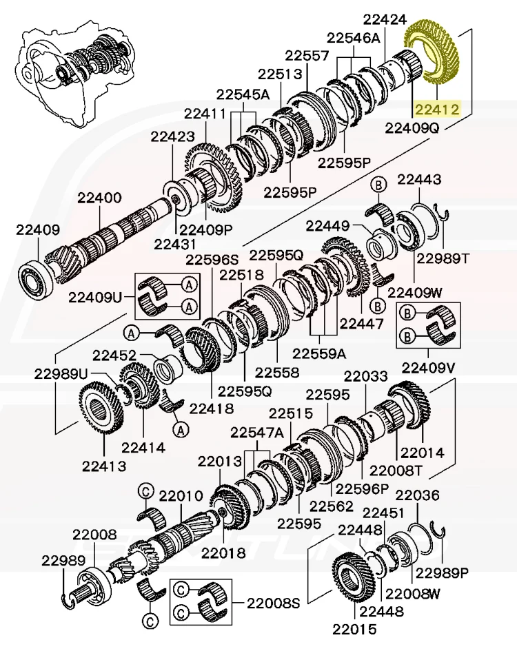 Mitsubishi OEM Output Shaft 2nd Gear for 5-Speed Evo 7/8/9 (2528A043) - Image 5