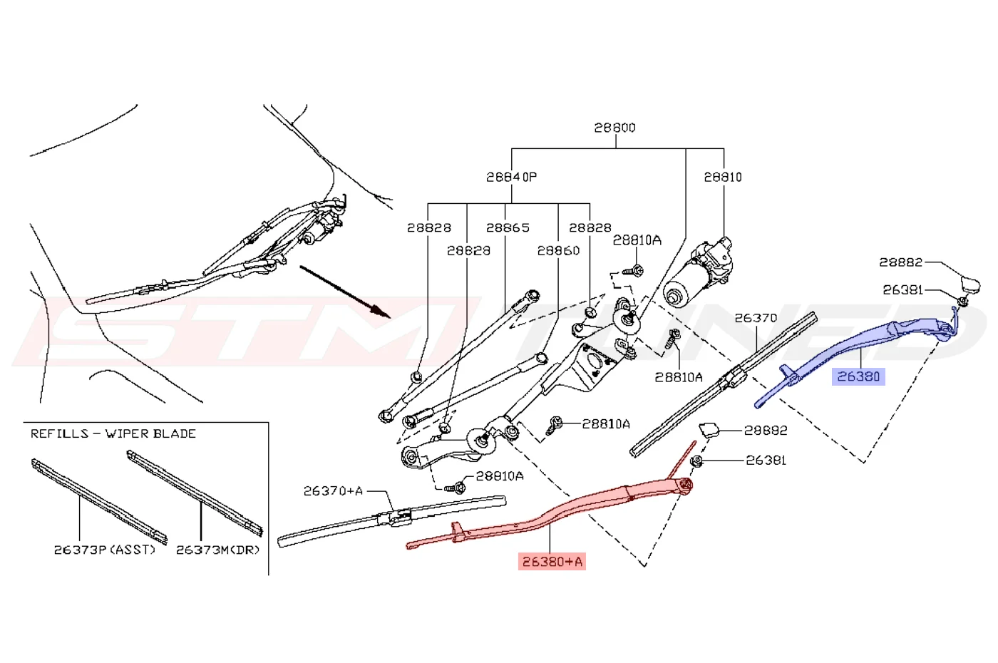 Nissan OEM Windshield Wiper Arm for R35 GTR - Image 3