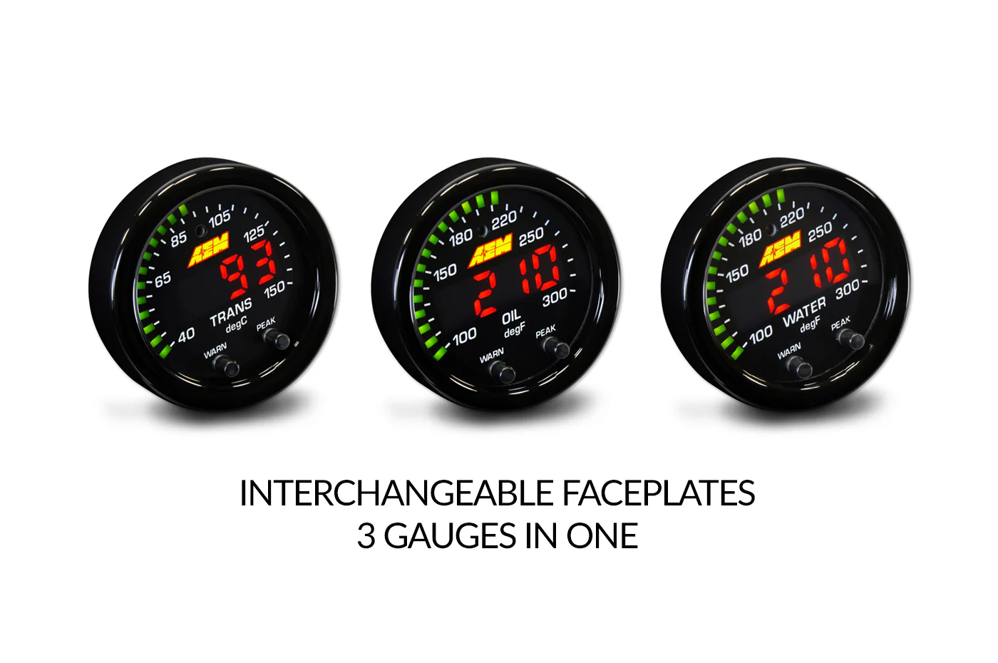 AEM X-Series Water Oil Trans Temperature Gauge (30-0302) - Image 4