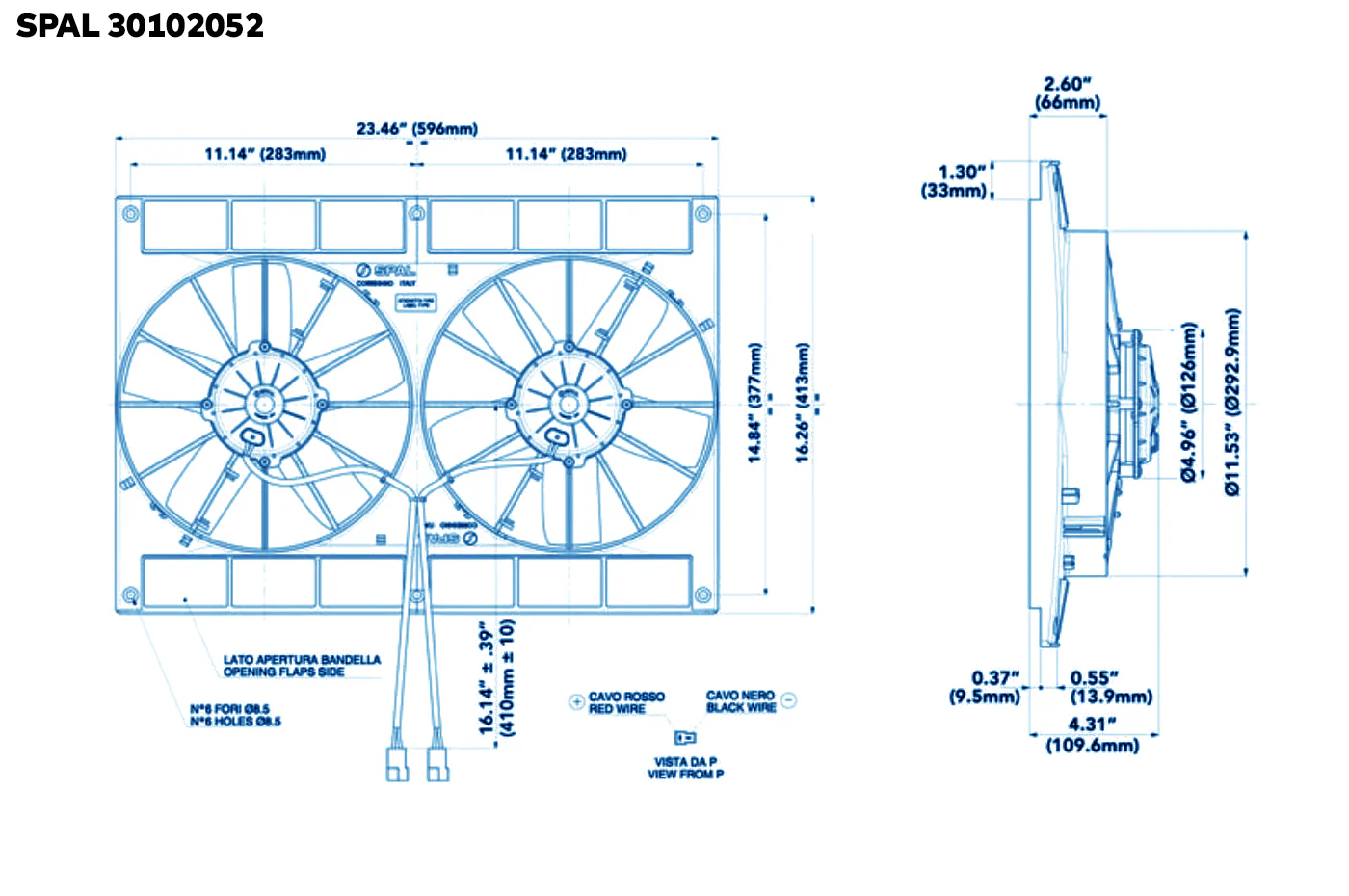 SPAL Universal Dual Puller Fans 2720 CFM 11in (30102052) - Image 6
