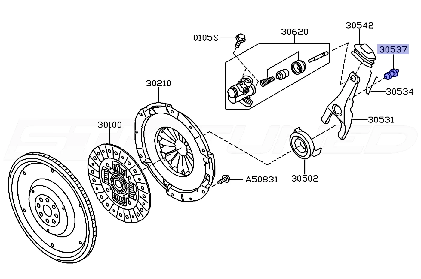 Subaru OEM Clutch Fork Pivot Ball for 2006-2022+ WRX (30537AA061) - Image 2