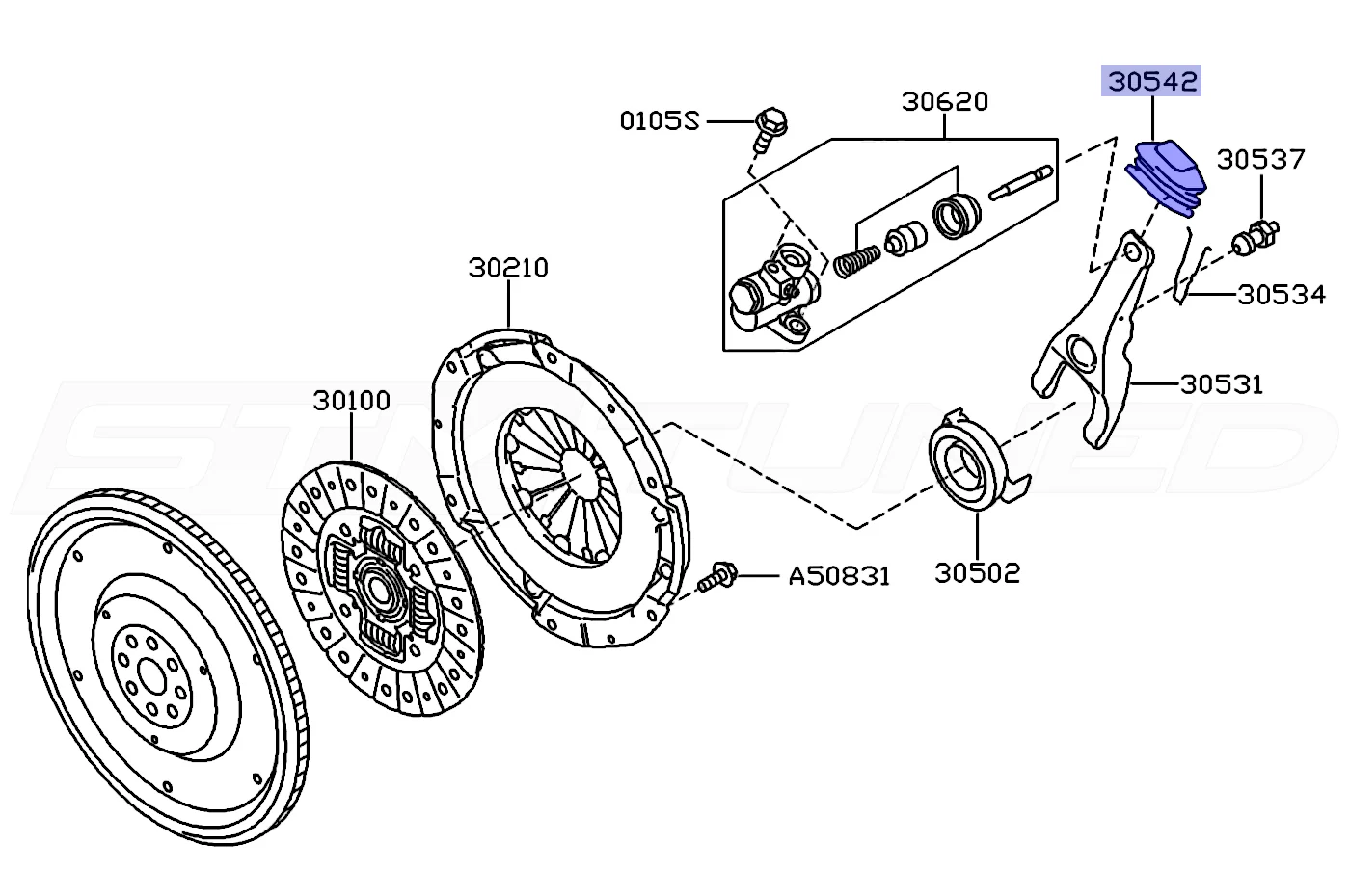 Subaru OEM Clutch Fork Dust Cover for 2006-2022+ WRX (30542AA040) - Image 3
