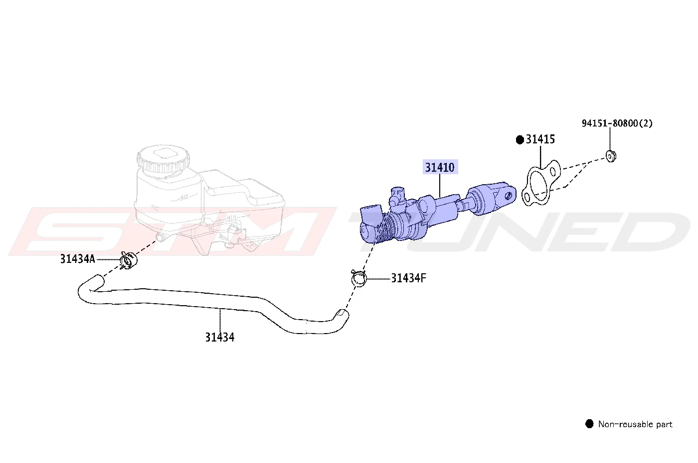 Toyota OEM Clutch Master Cylinder for Corolla GR (3142012070) - Image 2