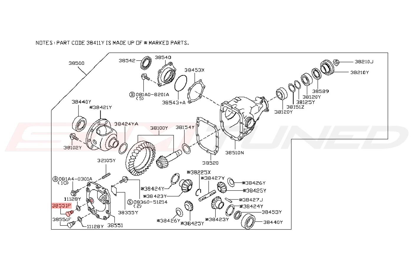 Nissan OEM Trans / Diff Fill Plug for R35 GTR (32103-1MG0D) - Image 3