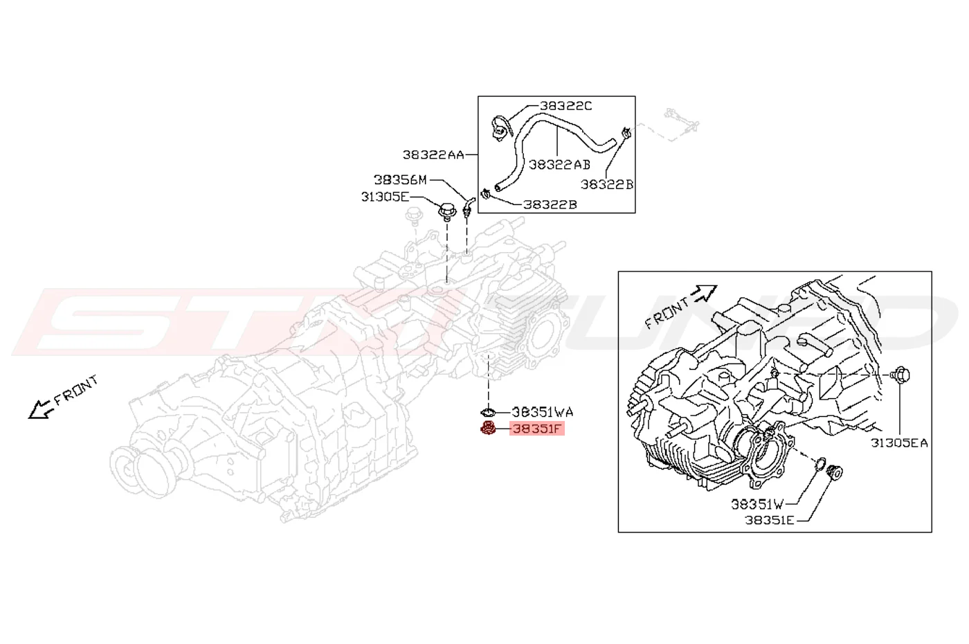 Nissan OEM Rear Diff Drain Plug for R35 GTR (32103-JF01A) - Image 4
