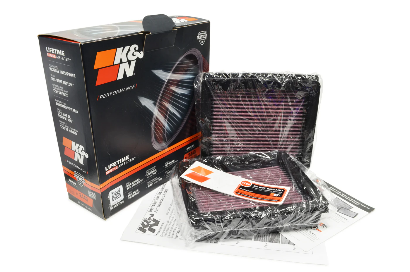 K&N Drop-In Air Filters for Infiniti Q70 M35 M37 (33-2440) - Image 2