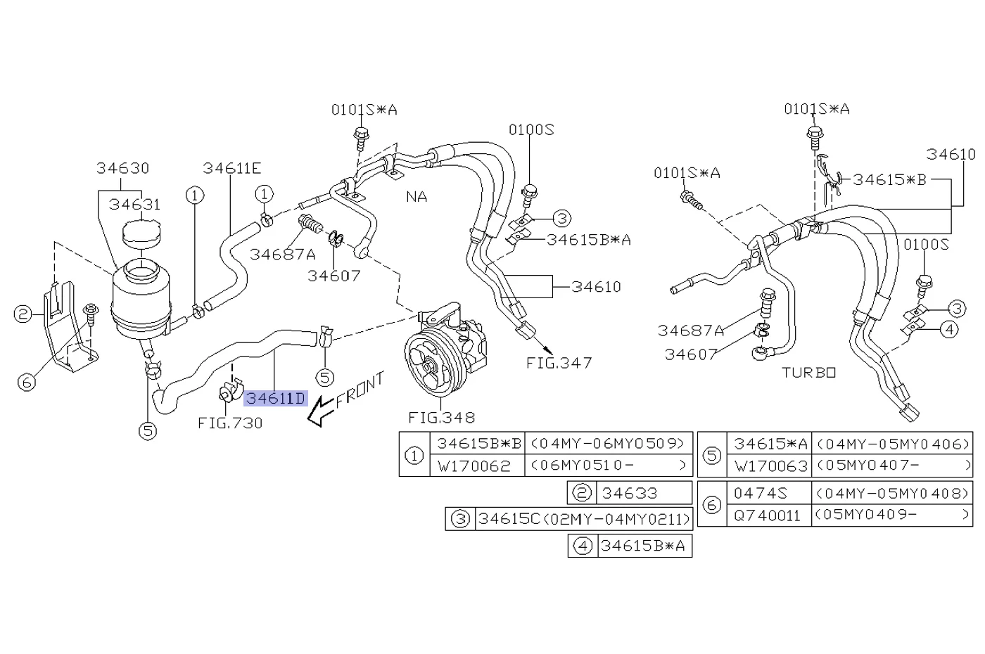 Subaru OEM Power Steering Hose for 2002-2003 WRX (34611FE000) - Image 3