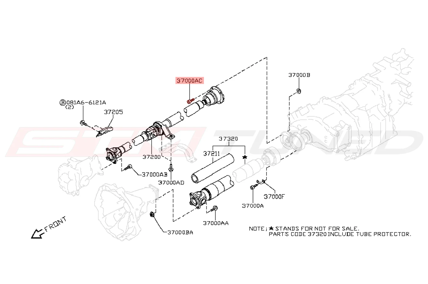Nissan OEM Front Driveshaft to ETS Bolt for R35 GTR (37120-JF01A) - Image 2