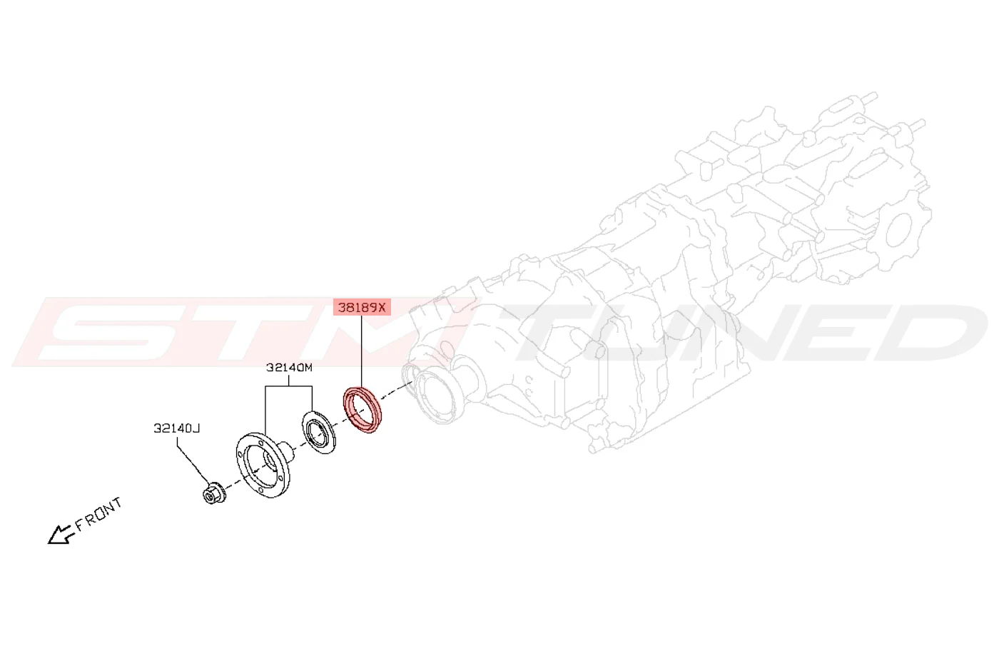 Nissan OEM Transfer Case Output Shaft Seal for R35 GTR (38189-JF00A) - Image 2