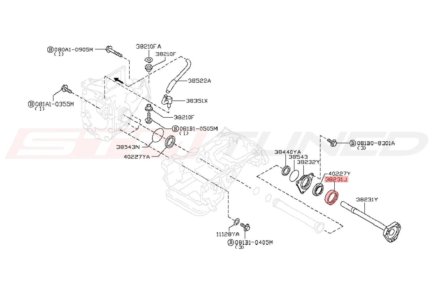 Nissan OEM Front Diff Side Shaft Dust Shield for R35 GTR (39252-AR50A) - Image 2