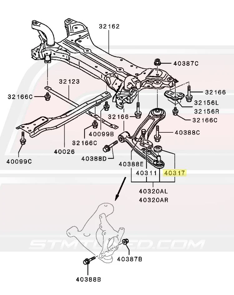Mitsubishi OEM Lower Control Arm Ball Joint Cover for Evo 7/8/9/X (4013A456) - Image 5