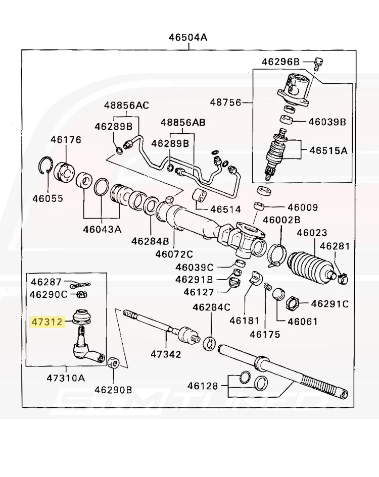 Mitsubishi OEM Outer Tie Rod End Cover for Evo 1-9 DSM 3000GT (48522W000P) - Image 4