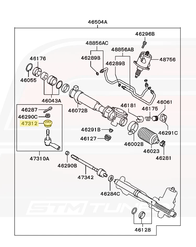 Mitsubishi OEM Outer Tie Rod End Cover for Evo 1-9 DSM 3000GT (48522W000P) - Image 6