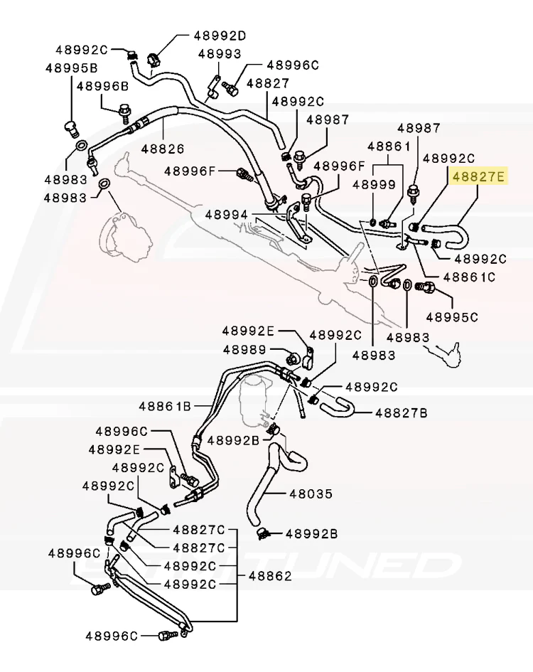 Mitsubishi OEM Power Steering Hose for Evo X (4455A013) - Image 3