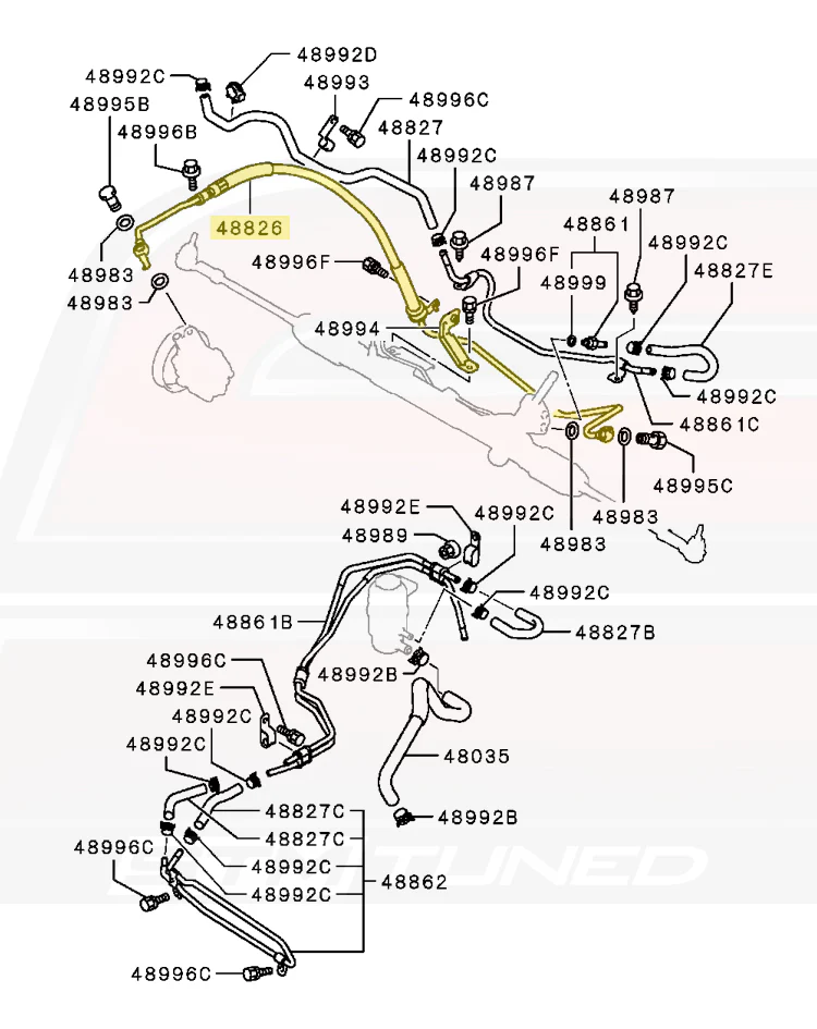 Mitsubishi OEM Power Steering Oil Pressure Line for Evo X (4455A116) - Image 6