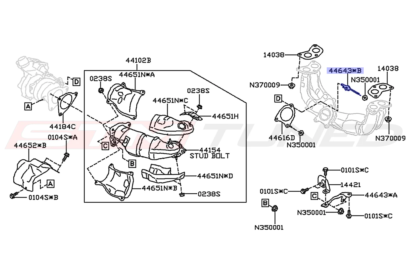 Subaru OEM Exhaust Manifold Bracket for 2022+ WRX (44643AA070) - Image 2