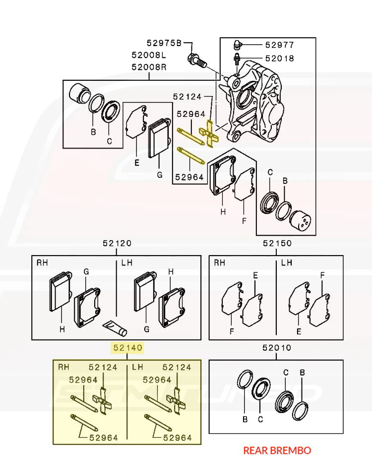 Mitsubishi OEM Brembo Caliper Hardware for Evo X - Image 5