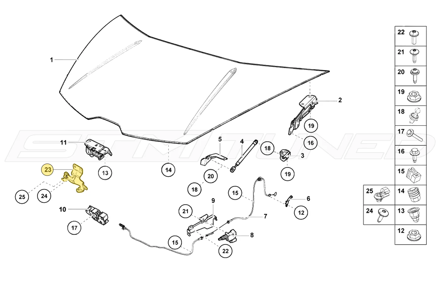 Lamborghini OEM Hood Latch Bracket for Huracan (4T0805211B) - Image 4