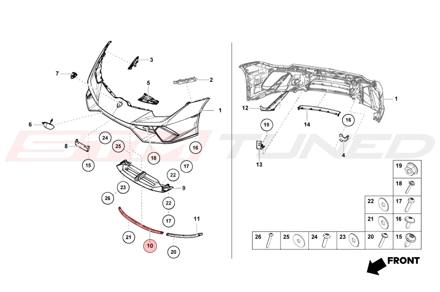 Lamborghini OEM Front Lower Center Spoiler for Huracan Performante (4T0825491) - Image 6