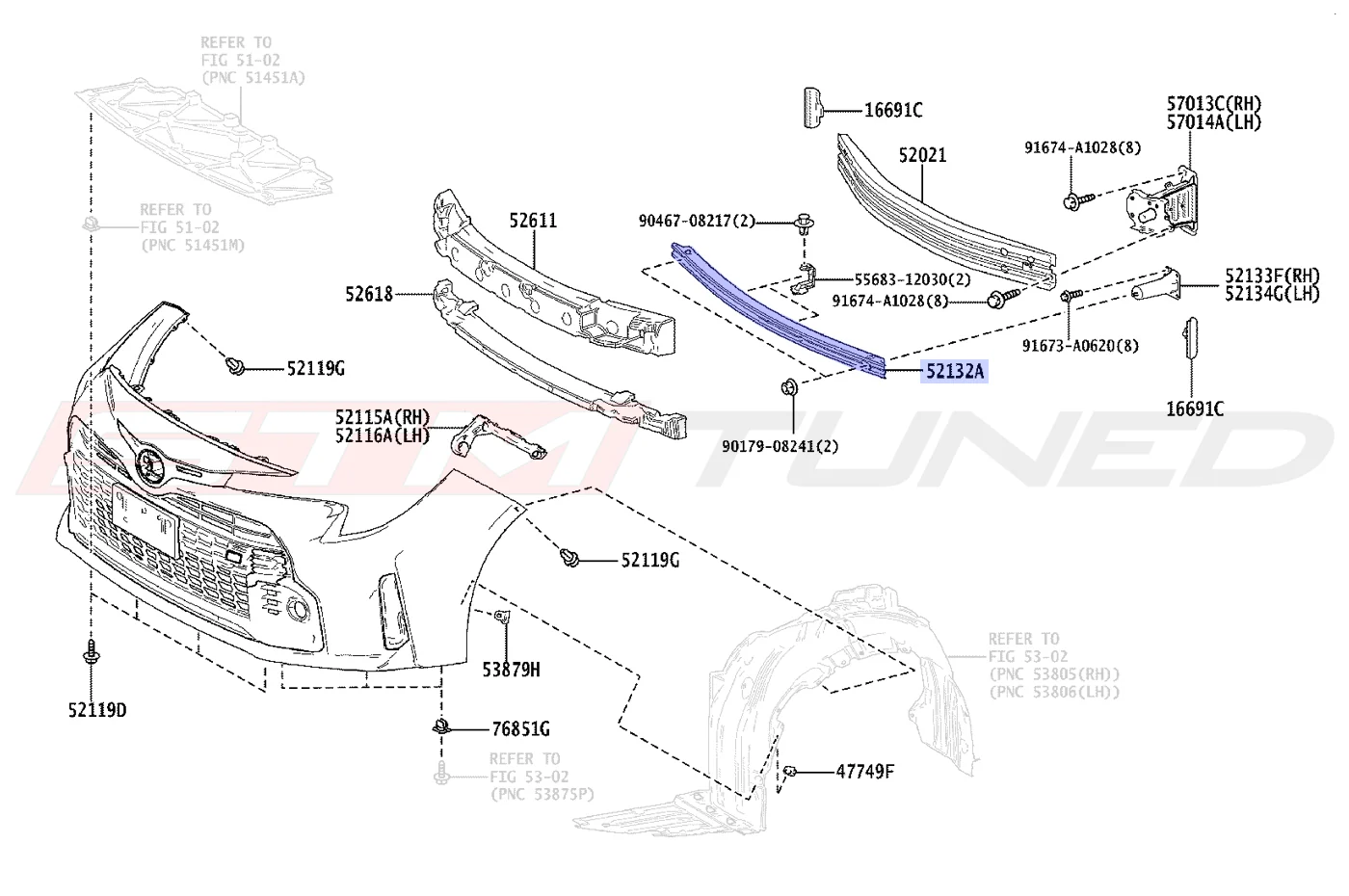 Toyota OEM Front Bumper Lower Bar for 2023+ Corolla GR (5213212160) - Image 3